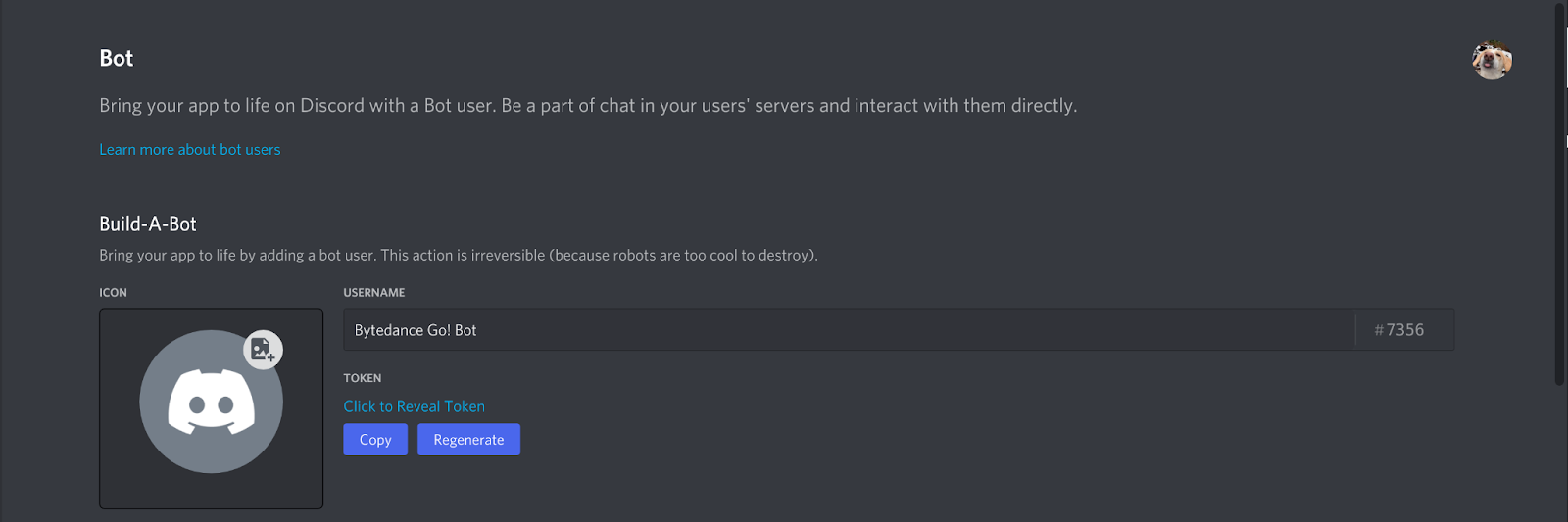 एक नया Discord बॉट बनाएं।
