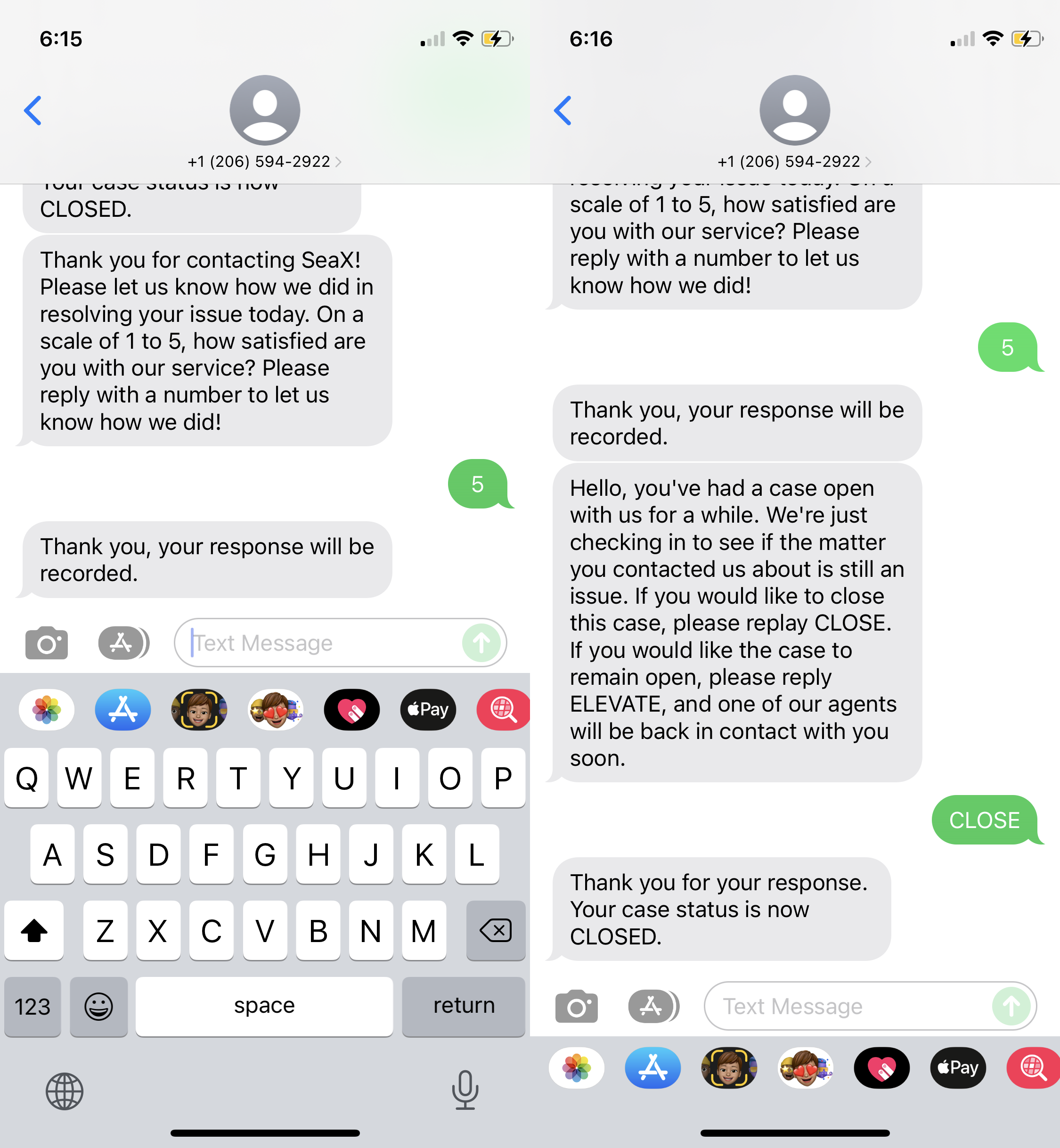 I-automate ang mga mensahe upang kolektahin ang status ng kaso at mga CSAT score mula sa mga customer.