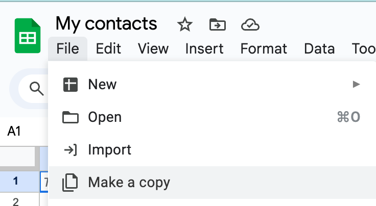 Gumawa ng backup na kopya ng spreadsheet ng contact ng bulk SMS