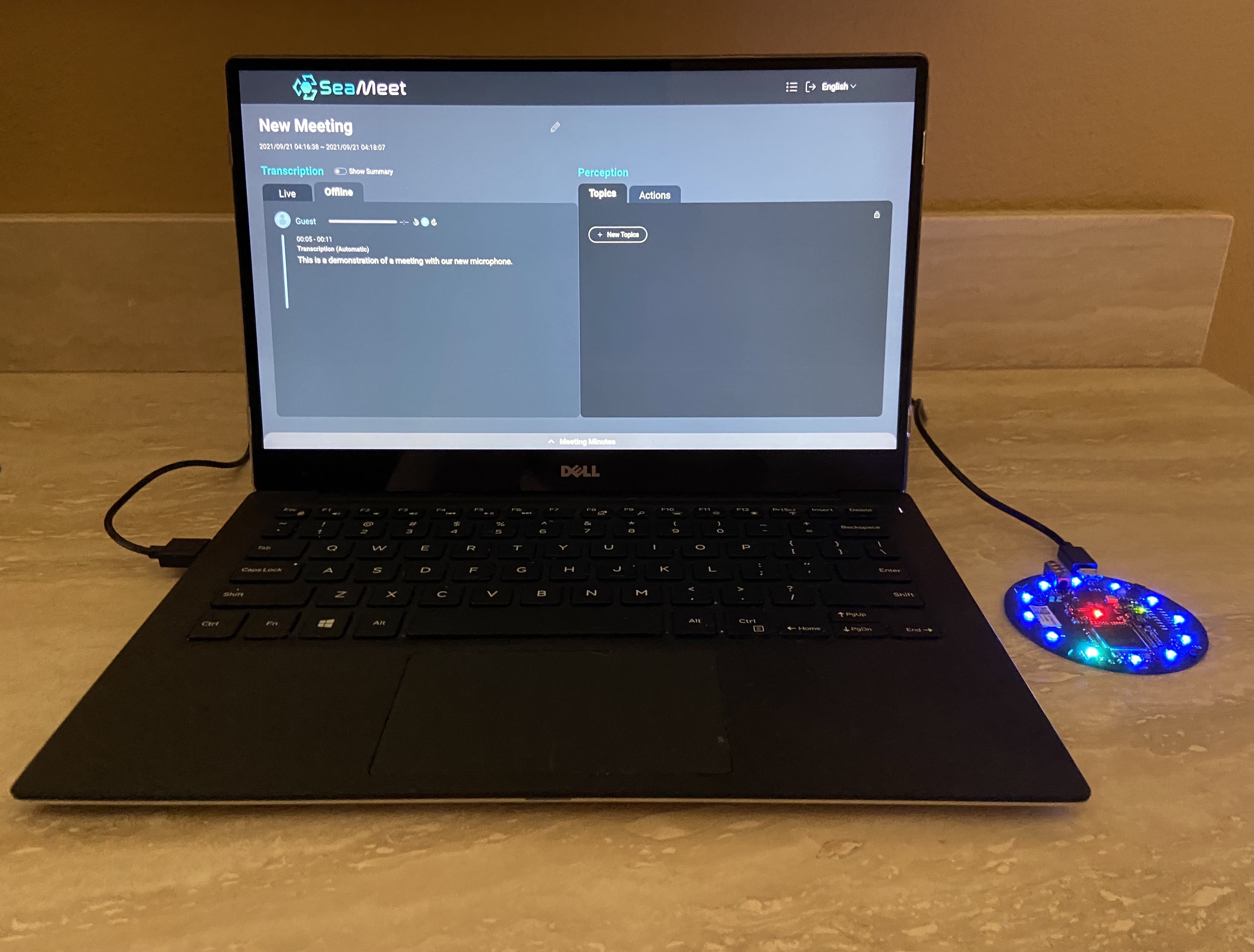 Live meeting demo gamit ang Respeaker Array v2.0